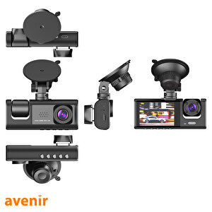 Av-c233 3 Kameralı 2mp Full Hd Lcd Ekranlı Geniş Ekranlı Araç Dashcam Kamerası