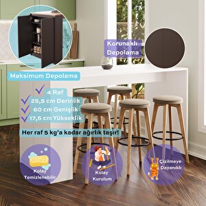 Bimossa Edgar L4830 Mutfak Adası Bar Masası 160 Cm – Beyaz, Karşılıklı Oturmalı, Depolamalı, Çok Amaçlı Kapaklı Masa