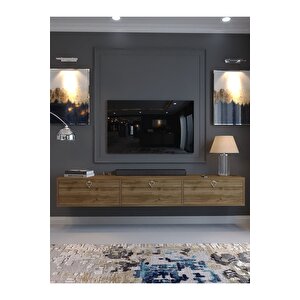 Festival Tv Sehpası Dv-1001-p1-2 Silver Kulp Ceviz Minifiks Bağlantı Duvara Monte Tv Ünitesi