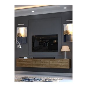 Festival Tv Sehpası Dv-1001-p1-2 Silver Kulp Ceviz Minifiks Bağlantı Duvara Monte Tv Ünitesi