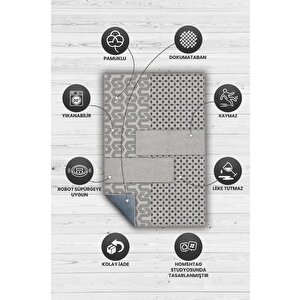 Homshtag Kendini Şımart Etnik Desenli Halı Geometrik Salon Halısı Bej Renkli Oturma Odası Halısı