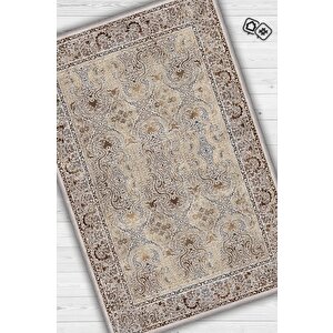 Şimdi Yada Asla Etnik Desenli Halı Geometrik Salon Halısı Bej Renkli Oturma Odası Halısı 200x300 cm
