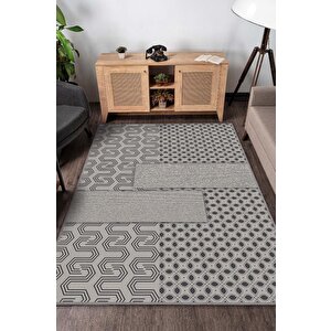Kendini Şımart Etnik Desenli Halı Geometrik Salon Halısı Bej Renkli Oturma Odası Halısı 160x240 cm