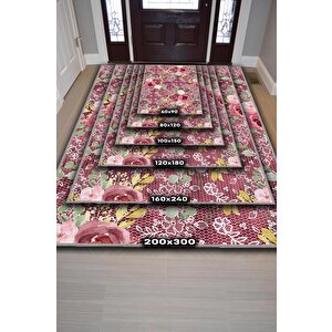 Homshtag Relax Çiçek Desenli Salon Halısı Çok Renkli Oturma Odası Halısı Dekoratif Halı