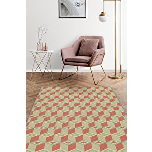 Homshtag Bugün Geometrik Desenli Salon Halısı Çok Renkli Oturma Odası Halısı Dekoratif Halı