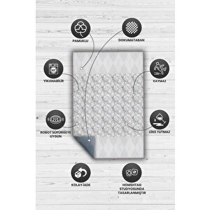 Homshtag Boşver Geometrik Desenli Salon Halısı Siyah Renkli Oturma Odası Halısı Dekoratif Halı