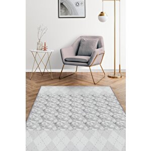 Homshtag Boşver Geometrik Desenli Salon Halısı Siyah Renkli Oturma Odası Halısı Dekoratif Halı