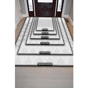 Homshtag Boşver Geometrik Desenli Salon Halısı Siyah Renkli Oturma Odası Halısı Dekoratif Halı