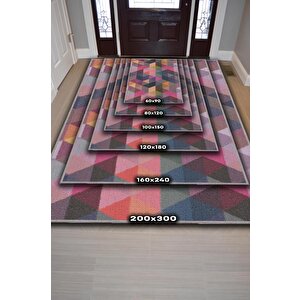 Homshtag Şimdi Değilse Ne Zaman Geometrik Desenli Salon Halısı Çok Renkli Oturma Odası Halısı