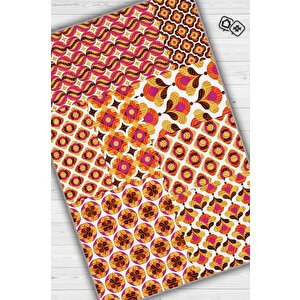 Olumlu Ol Etnik Desenli Halı Geometrik Salon Halısı Çok Renkli Oturma Odası Halısı 80x120 cm