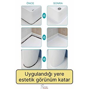 Su Sızdırmaz Geçirmez Dayanıklı Lavabo Tezgah Küvet Duş Banyo Mutfak Pencere Kenar Bandı 3,2 Mt