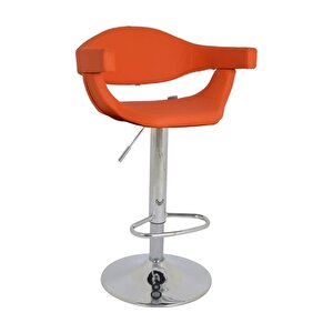 Bürocci Olga Bar Taburesi- Turuncu Deri-9524s0123 Turuncu