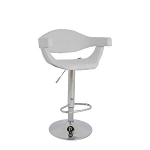 Bürocci Olga Bar Taburesi- Beyaz Deri-9524s0109 Beyaz