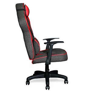 Xfly Vendetta Oyuncu Koltuğu Kırmızı Deri Gri Keten Kumaş Sabit Mekanizmalı Sandalye - 1509b0511 Gri Kırmızı