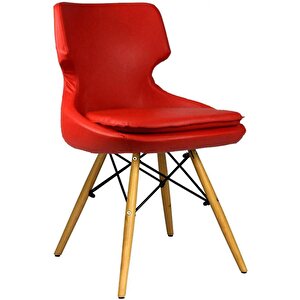 Bürocci Zaga Cafe Koltuğu-kırmızı Deri-2023g0116 Kırmızı