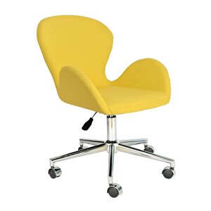 Bürocci Roberta Metal Ayaklı Çalışma Koltuğu-sarı Deri-2069a0113 Sarı