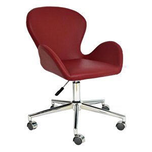 Bürocci Roberta Metal Ayaklı Çalışma Koltuğu-bordo Deri-2069a0102 Bordo