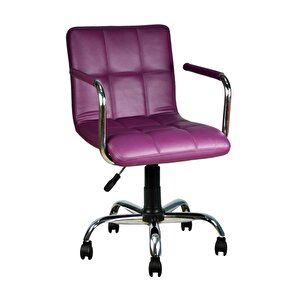 Bürocci Carla Çalışma Koltuğu-mor Deri-9503d0124 Mor