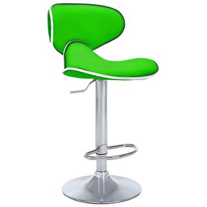 Bürocci Zen Bar Taburesi - Yeşil Modern Deri Metal Ayaklı Yüksek Tezgah Sandalyesi - 9549s0513 Yeşil