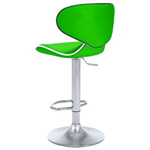 Bürocci Zen Bar Taburesi - Yeşil Modern Deri Metal Ayaklı Yüksek Tezgah Sandalyesi - 9549s0513 Yeşil