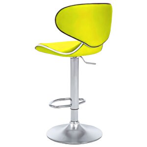 Bürocci Zen Bar Taburesi - Sarı Modern Deri Metal Ayaklı Yüksek Tezgah Sandalyesi - 9549s0512 Sarı