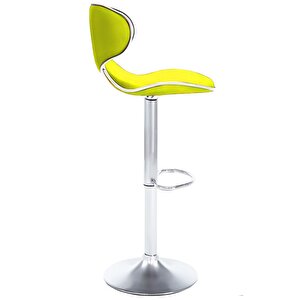 Bürocci Zen Bar Taburesi - Sarı Modern Deri Metal Ayaklı Yüksek Tezgah Sandalyesi - 9549s0512