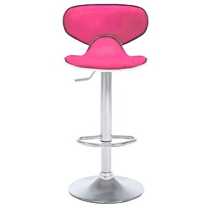 Bürocci Zen Bar Taburesi - Gül Kurusu Modern Deri Metal Ayaklı Yüksek Tezgah Sandalyesi - 9549s0490