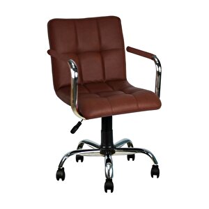 Bürocci Carla Çalışma Koltuğu-kahverengi Deri-9503d0121 Kahverengi