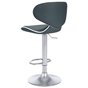 Bürocci Zen Bar Taburesi - Antrasit Modern Deri Metal Ayaklı Yüksek Tezgah Sandalyesi - 9549s0517 Antrasit