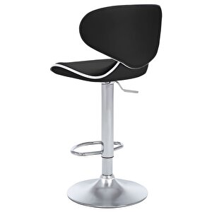 Bürocci Zen Bar Taburesi - Siyah Modern Deri Metal Ayaklı Yüksek Tezgah Sandalyesi - 9549s0481 Siyah