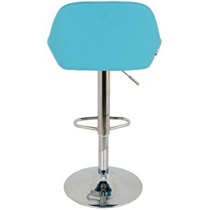 Bürocci Texas Bar Taburesi - Turkuaz Deri - 9506s0111 Turkuaz