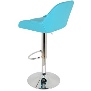 Bürocci Texas Bar Taburesi - Turkuaz Deri - 9506s0111