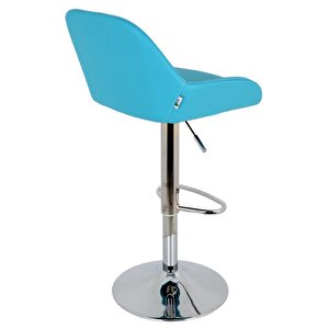 Bürocci Texas Bar Taburesi - Turkuaz Deri - 9506s0111