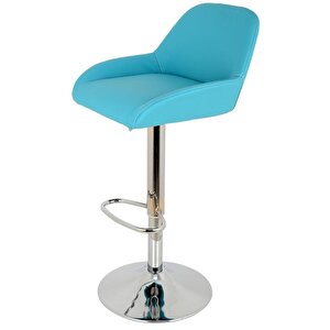 Bürocci Texas Bar Taburesi - Turkuaz Deri - 9506s0111