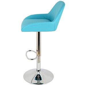 Bürocci Texas Bar Taburesi - Turkuaz Deri - 9506s0111