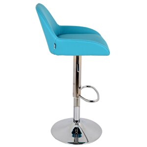 Bürocci Texas Bar Taburesi - Turkuaz Deri - 9506s0111
