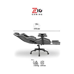Zio Venom Xl Profesyonel Oyuncu Koltuğu - Antrasit / Kırmızı - Visco Oturak, 4d Kol, Ayak Uzatma