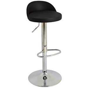 Bürocci Jack Bar Sandalyesi - Siyah Deri - 9560s0101 Siyah