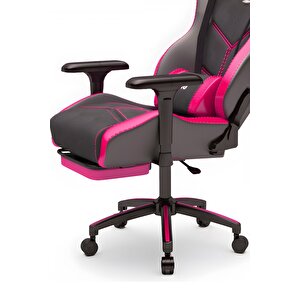 Zio Venom Xl Profesyonel Oyuncu Koltuğu - Antrasit / Pembe - Visco Oturak, 4d Kol, Ayak Uzatma