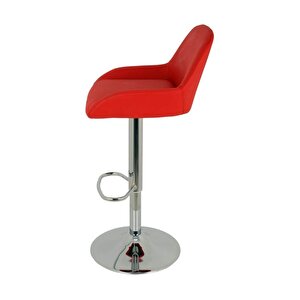 Bürocci Texas Bar Taburesi - Kırmızı Deri - 9506s0116