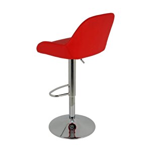 Bürocci Texas Bar Taburesi - Kırmızı Deri - 9506s0116