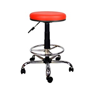 Bürocci Metal Ayaklı Yüksek Tabure-kırmızı-2999t0116 Kırmızı