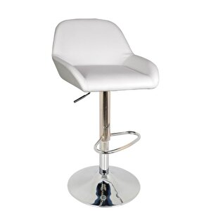 Bürocci Texas Bar Taburesi - Beyaz Deri - 9506s0109 Beyaz