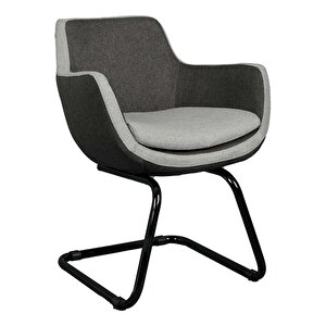 Bürocci Comfort Siyah Metal Ayaklı Misafir Koltuğu- İki Ton Gri Kumaş-2244j1110 Antrasit