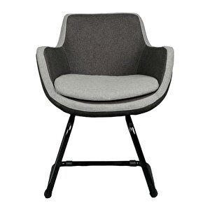 Bürocci Comfort Siyah Metal Ayaklı Misafir Koltuğu- İki Ton Gri Kumaş-2244j1110 Antrasit