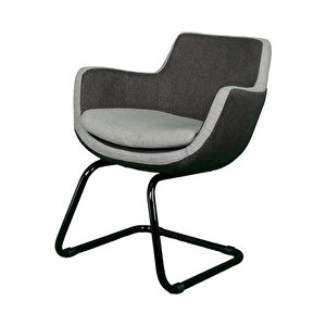 Bürocci Comfort Siyah Metal Ayaklı Misafir Koltuğu- İki Ton Gri Kumaş-2244j1110 Antrasit
