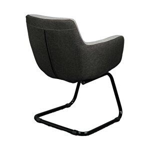 Bürocci Comfort Siyah Metal Ayaklı Misafir Koltuğu- İki Ton Gri Kumaş-2244j1110