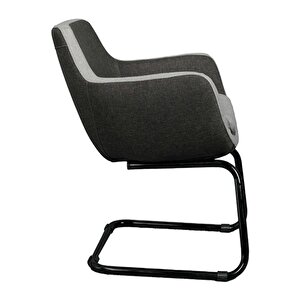 Bürocci Comfort Siyah Metal Ayaklı Misafir Koltuğu- İki Ton Gri Kumaş-2244j1110