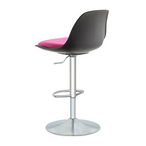 Bürocci Nadya Bar Sandalyesi - Pembe Deri - Metal Ayaklı Bar Taburesi - 9537s0120 Pembe