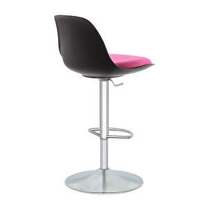 Bürocci Nadya Bar Sandalyesi - Pembe Deri - Metal Ayaklı Bar Taburesi - 9537s0120 Pembe